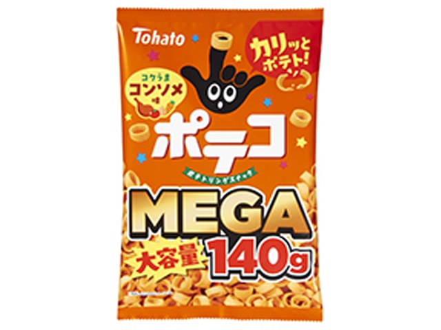 東ハト ＭＥＧＡ大容量ポテコ コンソメ味１４０ｇ 【新商品 2/16 発売】 □お取り寄せ品 【購入入数２４個】
