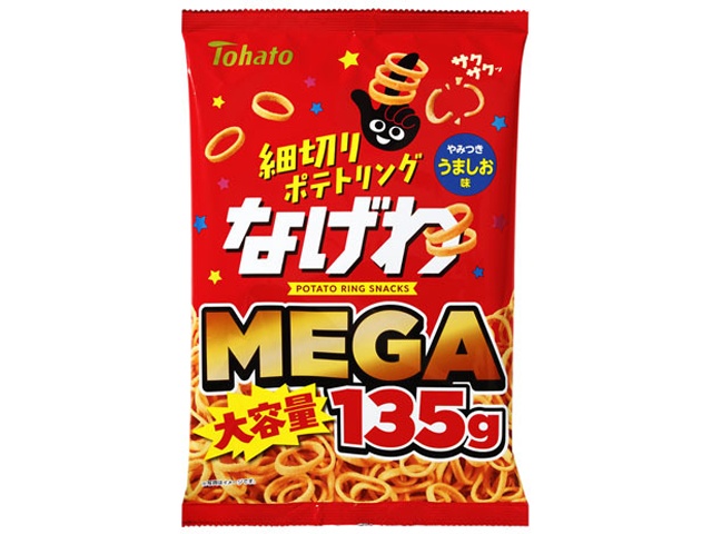 東ハト ＭＥＧＡ大容量なげわ うましお味１３５ｇ 【新商品 4/13 発売】 □お取り寄せ品 【購入入数２４個】