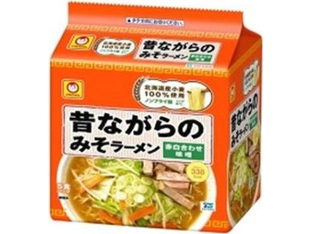 マルちゃん ５Ｐ昔ながらのみそラーメン □お取り寄せ品 【購入入数１８個】