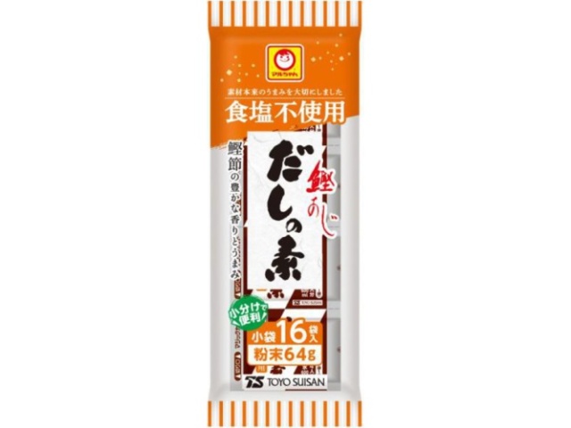マルちゃん だしの素鰹あじ食塩不使用１６袋 □お取り寄せ品 【購入入数６０個】