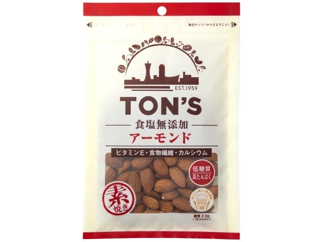 東洋ナッツ 食塩無添加アーモンド９０ｇ □お取り寄せ品 【購入入数１０個】