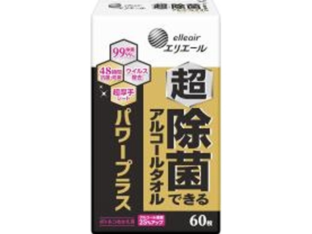 エリエール 超除菌できるアルコールタオル詰替６０枚 □お取り寄せ品 【購入入数２４個】
