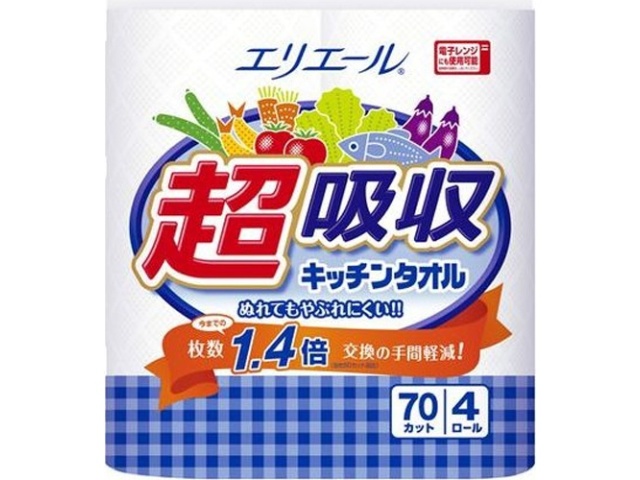 エリエール 超吸収キッチンタオル４Ｒ７０カット △ 【購入入数１個】
