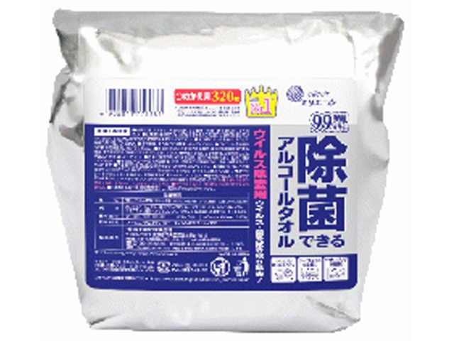 除菌できるアルコールタオルウイルス除去用大容量詰替 □お取り寄せ品 【購入入数８個】