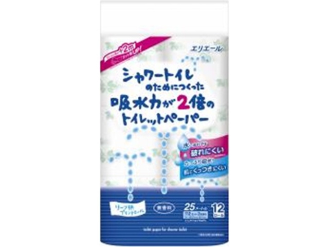 エリエール シャワー吸収２倍トイレット１２Ｒ △ 【購入入数１個】