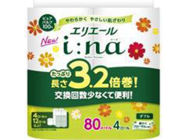 エリエール ｉ：ｎａトイレ３．２倍巻 ４ｒｗ □お取り寄せ品 【購入入数１６個】