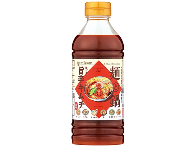 ミツカン 麺と鍋。ほどよい旨辛キムチ５００ｍｌ □お取り寄せ品 【購入入数１２個】