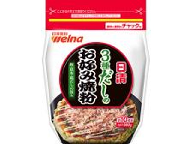 日清 ３種だしのお好み焼粉 ５００ｇ □お取り寄せ品 【購入入数１２個】