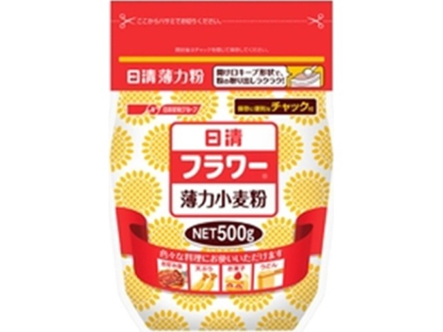 日清 フラワーチャック付５００ｇ  【購入入数１２個】