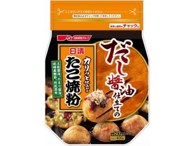 日清 だし醤油仕立てのたこ焼粉４００ｇ □お取り寄せ品 【購入入数１２個】