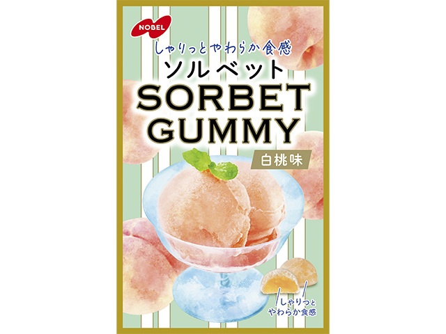 ノーベル ソルベットグミ 白桃味５０ｇ □お取り寄せ品 【購入入数７２個】