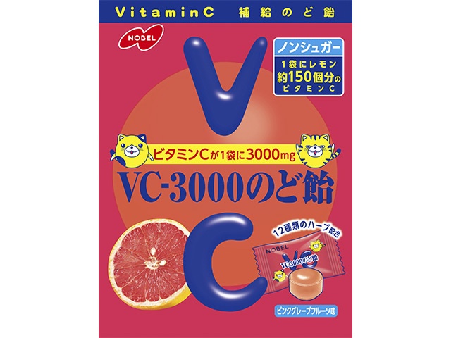 ノーベル ＶＣ－３０００のど飴ピンクＧＦ ９０ｇ □お取り寄せ品 【購入入数４８個】