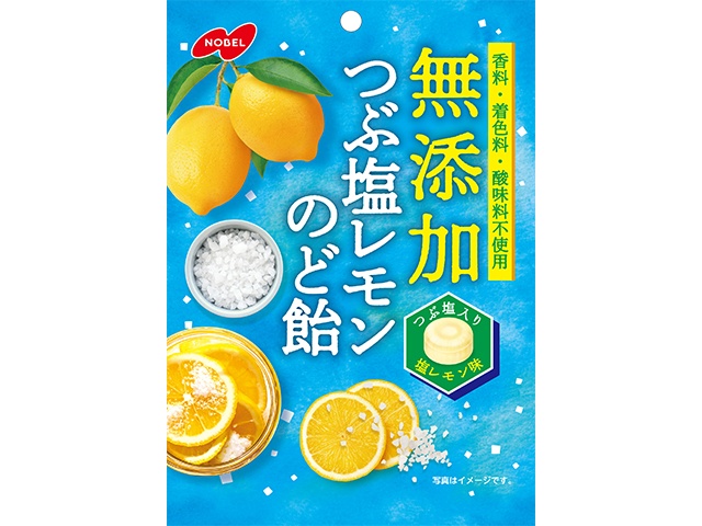 ノーベル無添加つぶ塩レモンのど飴 ９０ｇ □お取り寄せ品 【購入入数４８個】