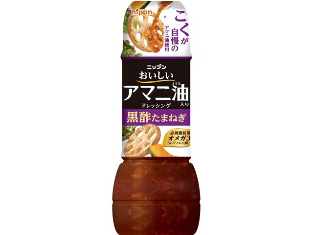ニップン アマニ油入りドレ黒酢たまねぎ ３００ｍｌ □お取り寄せ品 【購入入数２４個】