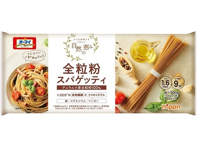 オーマイ 自然の恵み全粒粉スパ１．６ｍｍ５００ｇ □お取り寄せ品 【購入入数２０個】