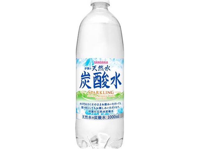 サンガリア 天然水炭酸水 １Ｌ □お取り寄せ品 【購入入数１２個】