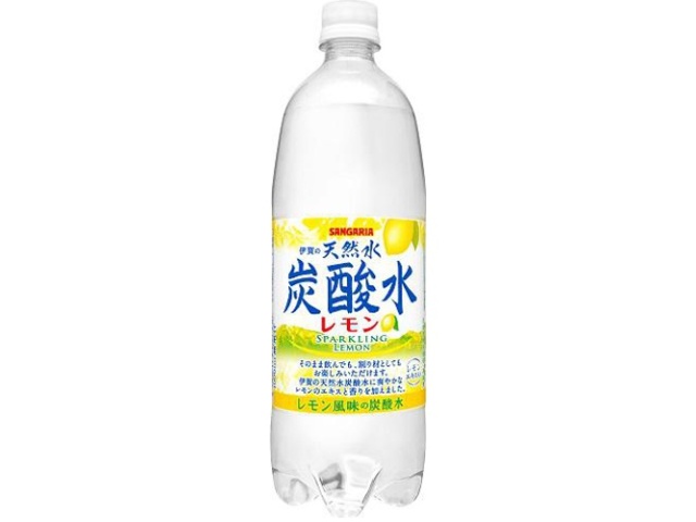 サンガリア 天然水炭酸水レモンＰ１Ｌ □お取り寄せ品 【購入入数１２個】