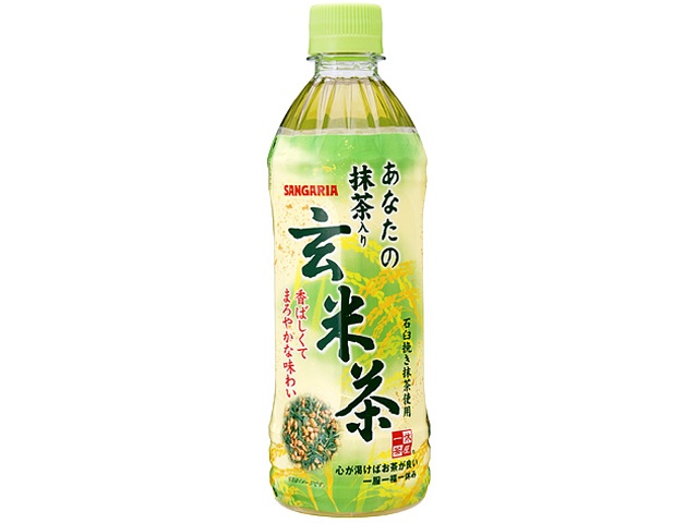 サンガリア あなたの抹茶入り玄米茶 Ｐ５００ｍｌ △ 【購入入数２４個】
