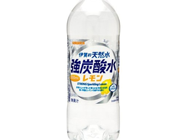 サンガリア 伊賀の天然水強炭酸水レモンＰ５００ｍｌ □お取り寄せ品 【購入入数２４個】