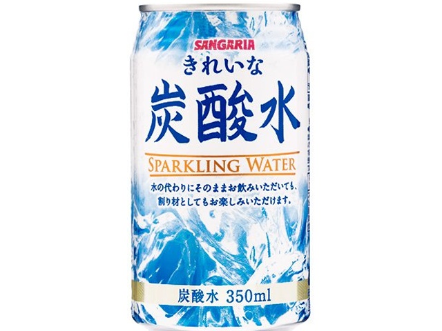 サンガリア きれいな炭酸水 缶３５０ｍｌ □お取り寄せ品 【購入入数２４個】