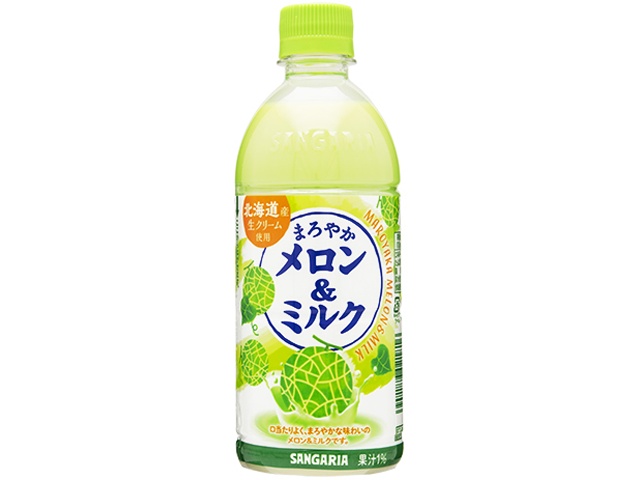 サンガリア まろやかメロン＆ミルク Ｐ５００ｍｌ △ 【購入入数２４個】