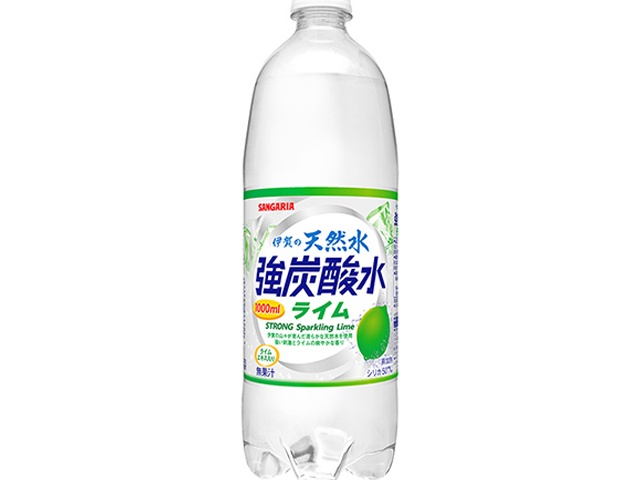 サンガリア 伊賀の天然水 強炭酸水ライム１Ｌ □お取り寄せ品 【購入入数１２個】