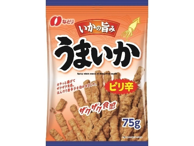 なとり うまいか ピリ辛７５ｇ 【新商品 4/20 発売】 □お取り寄せ品 【購入入数１０個】［入荷までお時間がかかります］