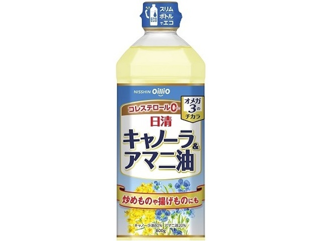 日清 キャノーラ＆アマニ油 ８００ｇ □お取り寄せ品 【購入入数１６個】