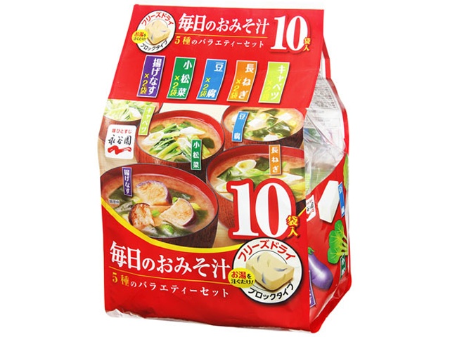 永谷園 毎日のおみそ汁 ５種のバラエティー１０食 □お取り寄せ品 【購入入数３２個】