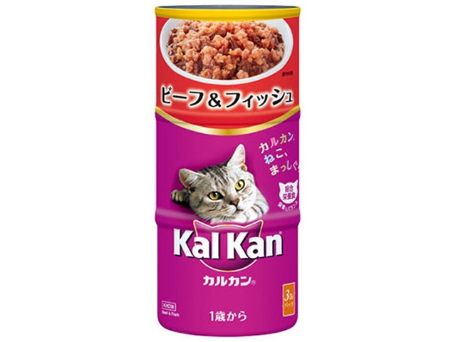 カルカン １歳からビーフ＆フィッシュ １６０ｇ×３ □お取り寄せ品 【購入入数１８個】