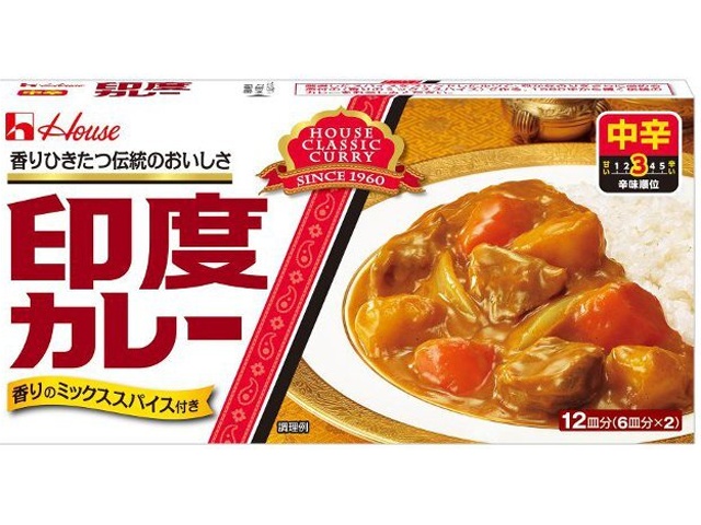 ハウス食品 印度カレー中辛 ２３０ｇ □お取り寄せ品 【購入入数６０個】
