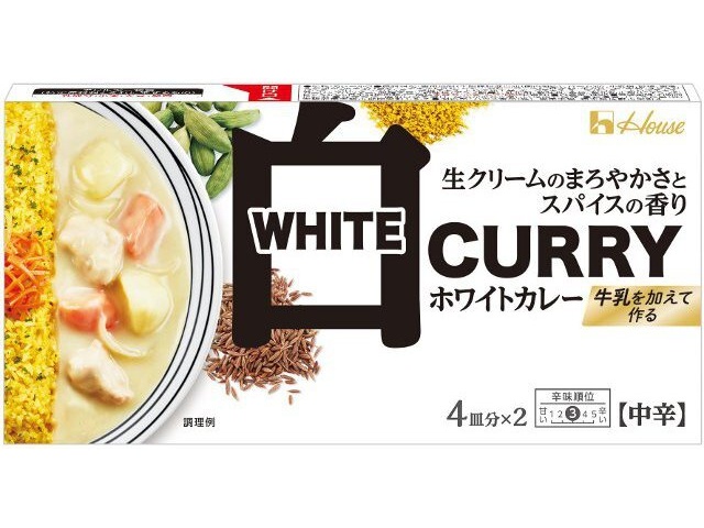 ハウス食品 ホワイトカレー中辛 １４０ｇ △ 【購入入数１０個】
