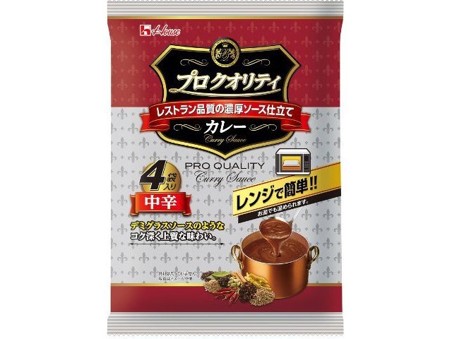 ハウス食品 プロクオリティカレー 中辛４袋入り  【購入入数６個】