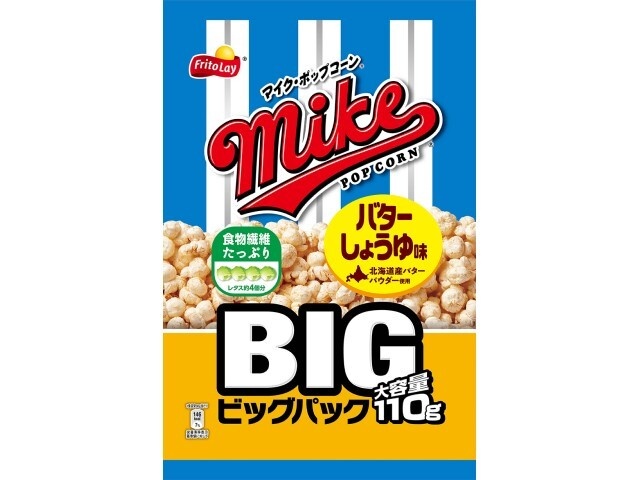 マイクポップコーン バターしょうゆ味ビック１１０ｇ △ 【購入入数１２個】