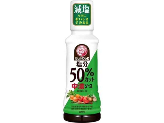 ブルドック 塩分５０％カット中濃ソース ２００ｍｌ □お取り寄せ品 【購入入数２０個】