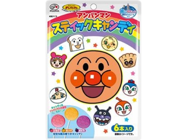 不二家 アンパンマンスティックキャンディ ６本 □お取り寄せ品 【購入入数１４４個】【数量限定】◇
