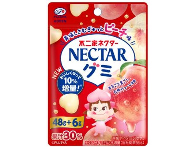 不二家 ネクターグミ ピーチ５４ｇ 【新商品 2/3 発売】 △ 【購入入数１０個】【数量限定】◇