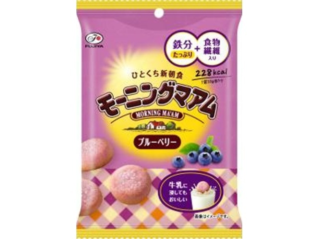 不二家 モーニングマアム ブルーベリー５０ｇ △ 【購入入数１０個】【数量限定】◇