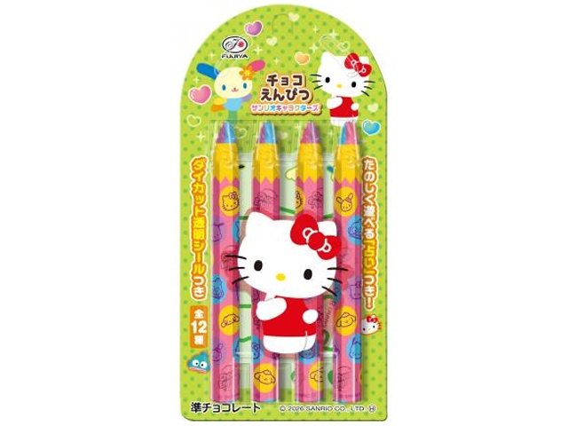 不二家 チョコえんぴつ サンリオ４本 【新商品 3/10 発売】 △ 【購入入数１２個】【数量限定】◇