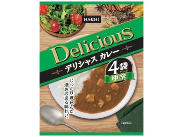 ハチ食品 デリシャスカレー中辛１７０ｇ×４Ｐ □お取り寄せ品 【購入入数１２個】