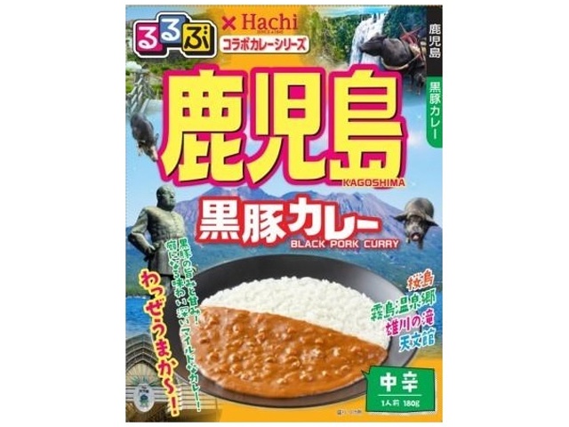 ハチ食品 るるぶ 鹿児島黒豚カレー中辛 １８０ｇ △ 【購入入数２０個】
