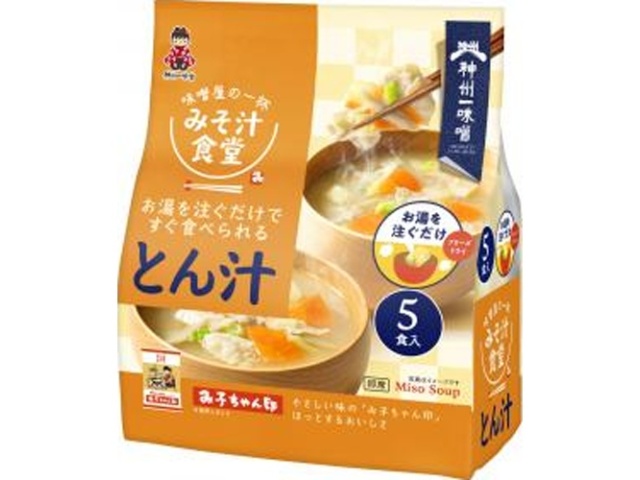 神州一 みそ汁食堂 味噌屋の一杯とん汁５食 □お取り寄せ品 【購入入数２４個】