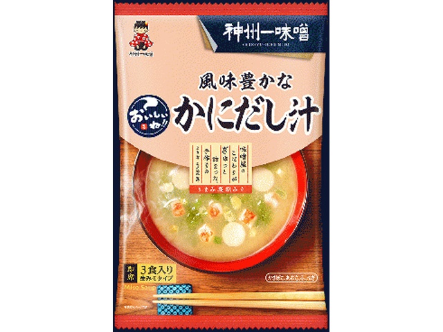 神州一 おいしいね！！風味豊かなかにだし汁３食 □お取り寄せ品 【購入入数４８個】