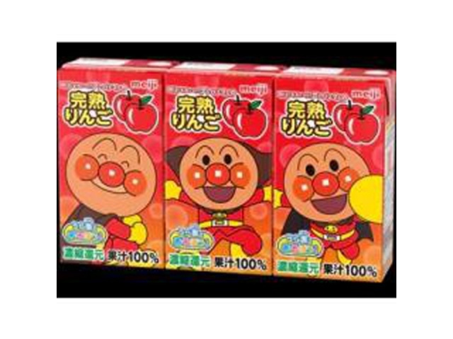 明治 アンパンマン完熟りんご１２５ｍｌ×３Ｐ □お取り寄せ品 【購入入数１２個】