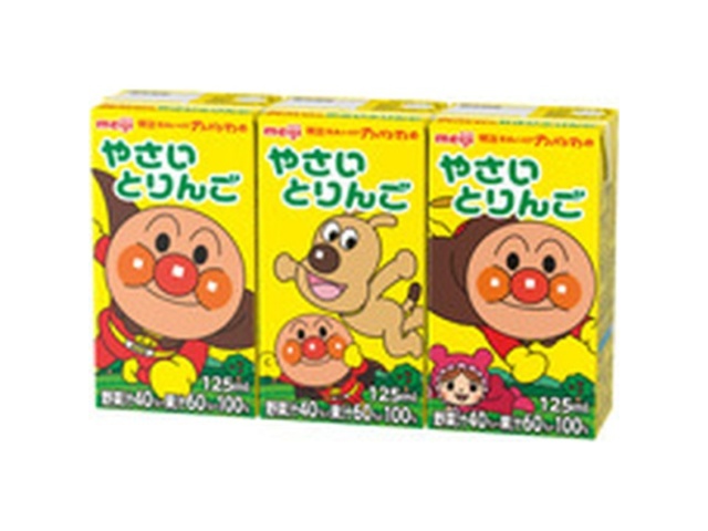 明治 アンパンマンやさいとりんご１２５ｍｌ×３Ｐ □お取り寄せ品 【購入入数１２個】