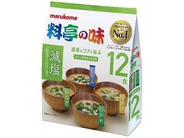 マルコメ お徳用料亭の味みそ汁減塩 １２食 □お取り寄せ品 【購入入数４８個】