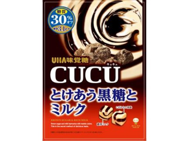 味覚糖 ＣＵＣＵ とけあう黒糖とミルク８０ｇ △ 【購入入数６個】