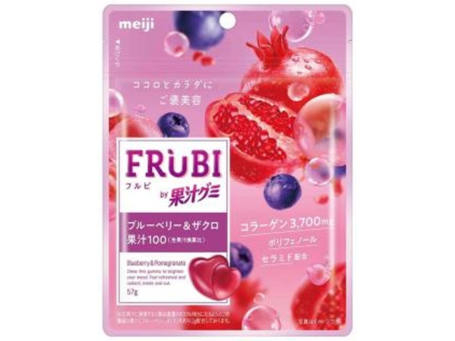 明治 ＦＲＵＢＩｂｙ果汁グミ ブルーベリー＆ざくろ 【新商品 3/24 発売】  【購入入数８個】