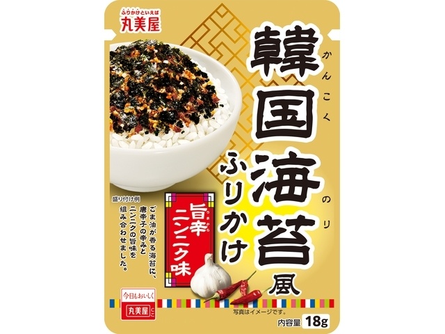 丸美屋 韓国海苔風ふりかけ 旨辛ニンニク味１８ｇ □お取り寄せ品 【購入入数１２０個】