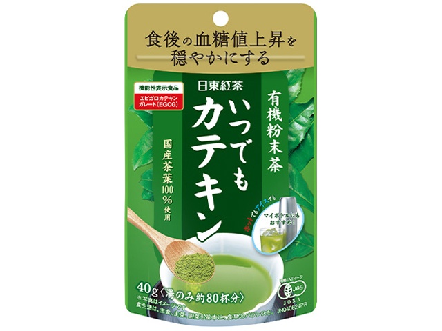 日東紅茶 有機粉末茶いつでもカテキン４０ｇ □お取り寄せ品 【購入入数２４個】